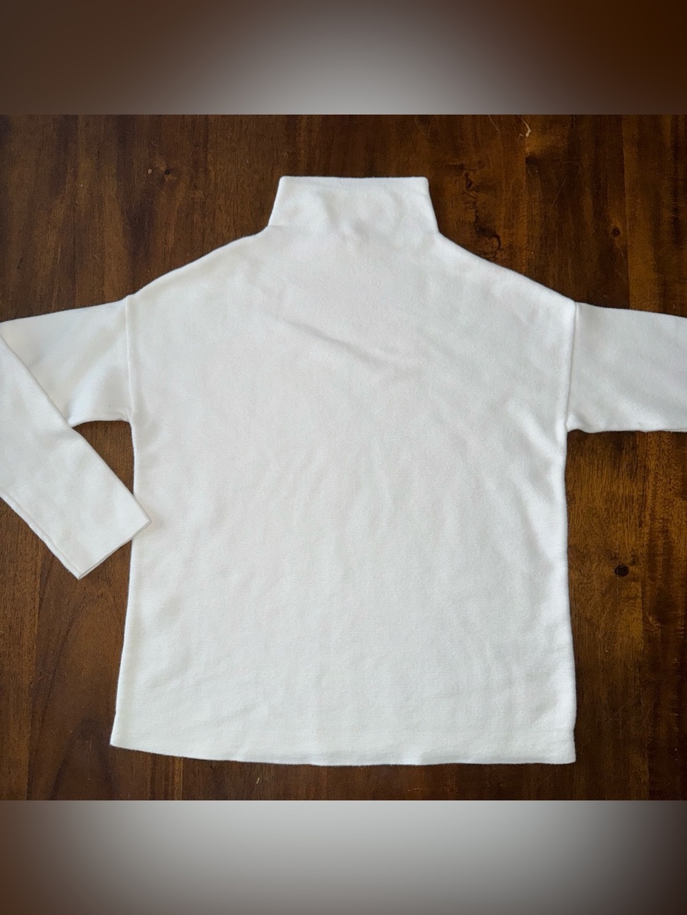 Eileen Fisher White Knit Cotton Stretch Pullover Sweater Mock Neck XS Coastal